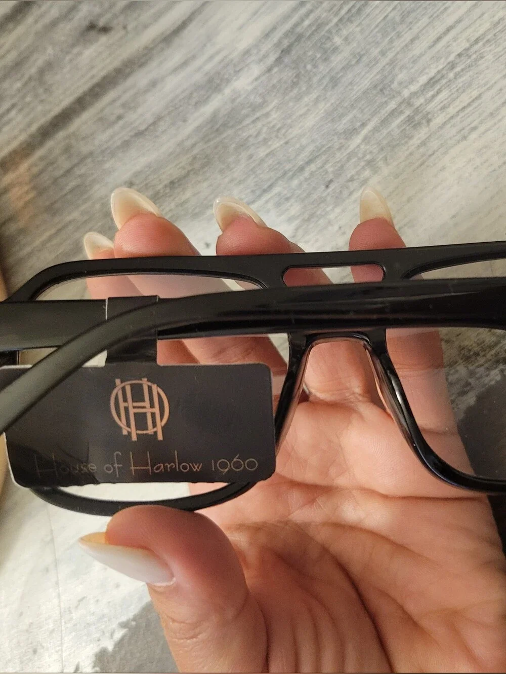 House of Harlow 1960 Black Shield Sunglasses with Branded Tag